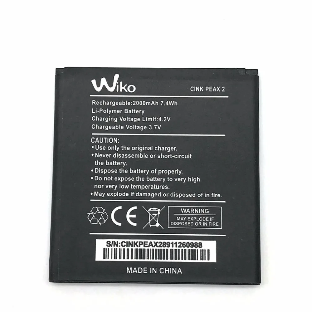 New 2000mAh High Quality Replacement Li ion Battery For Wiko CINK PEAX 2 Batterie Batterij New 2000mAh High Quality Replacement Li ion Battery For Wiko CINK PEAX 2 Batterie Batterij