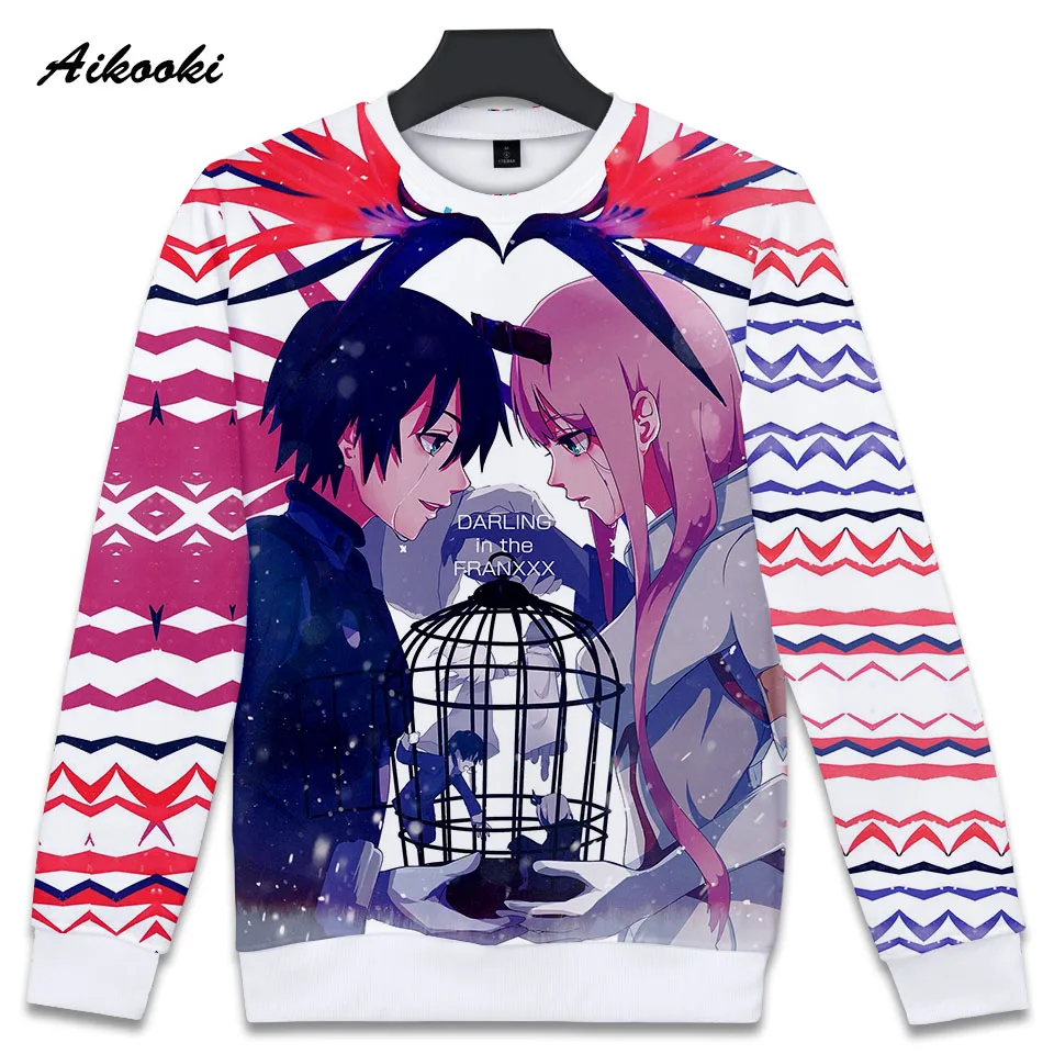 

Aikooki Anime Darling In The Franxx Sweatshirt 3D Men/Women Cool 3D Hoodies Sweatshirt Cartoon Design Boys/Girls Polluvers Tops