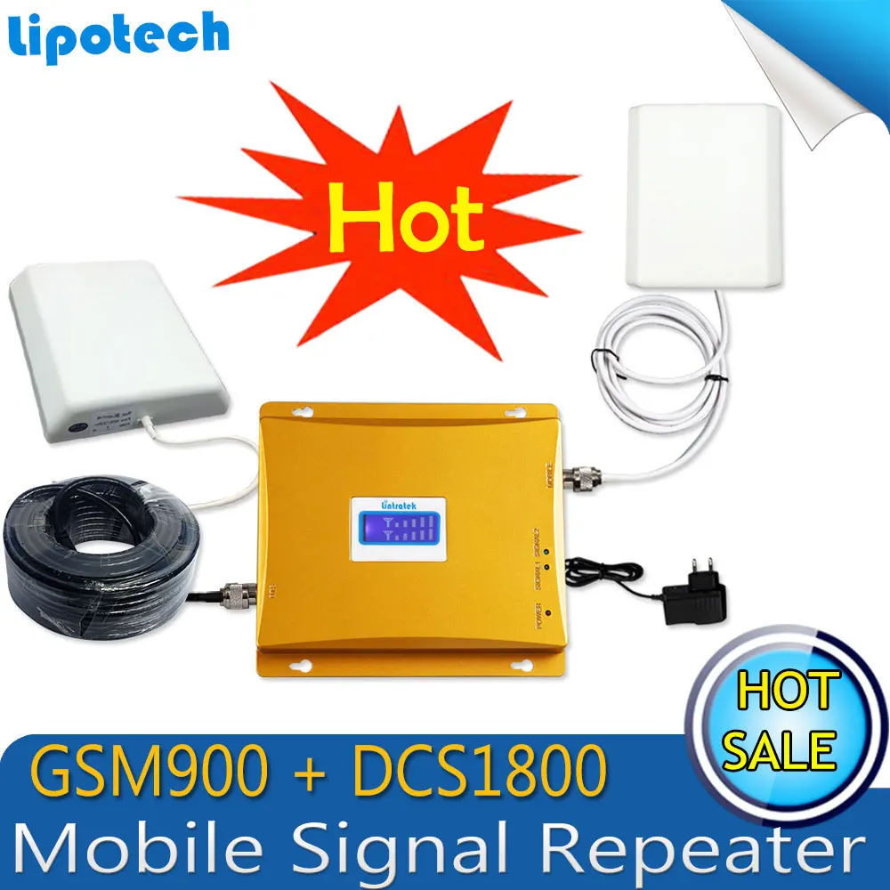 Lintratek GSM 900 4G LTE 1800 (FDD Band 3) двухдиапазонный ретранслятор с жк дисплеем DCS мгц