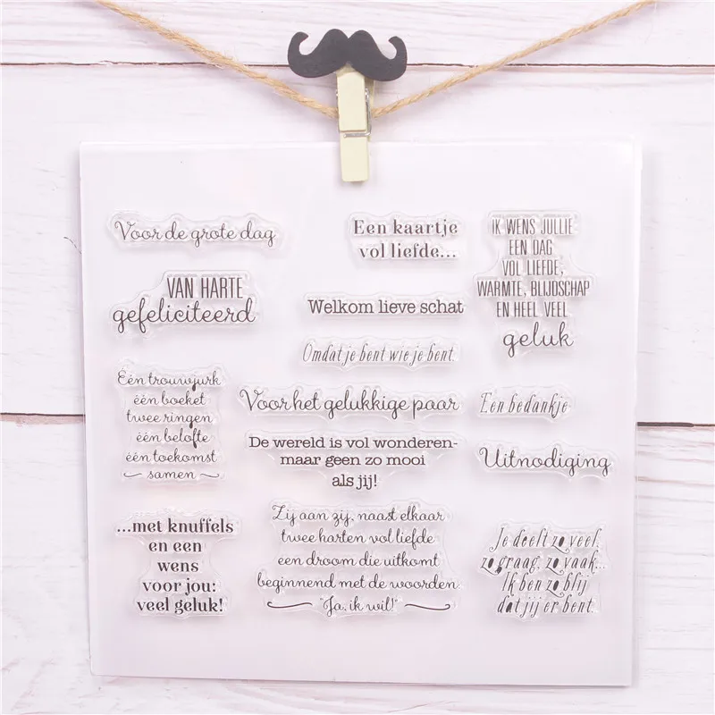 

Dutch Wishing Words Transparent Silicone Clear Stamps Bullet Journal Scrapbooking Sentiment Rubber Stamp Fairy Card Making A2247