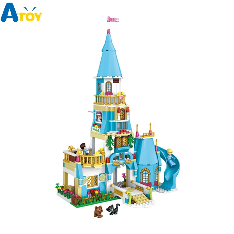 

561 Pcs Prince and Princess Castle Scene Assembled Small Pellet Block Toys Birthday Gift for Girls Intelligence Developing Toys