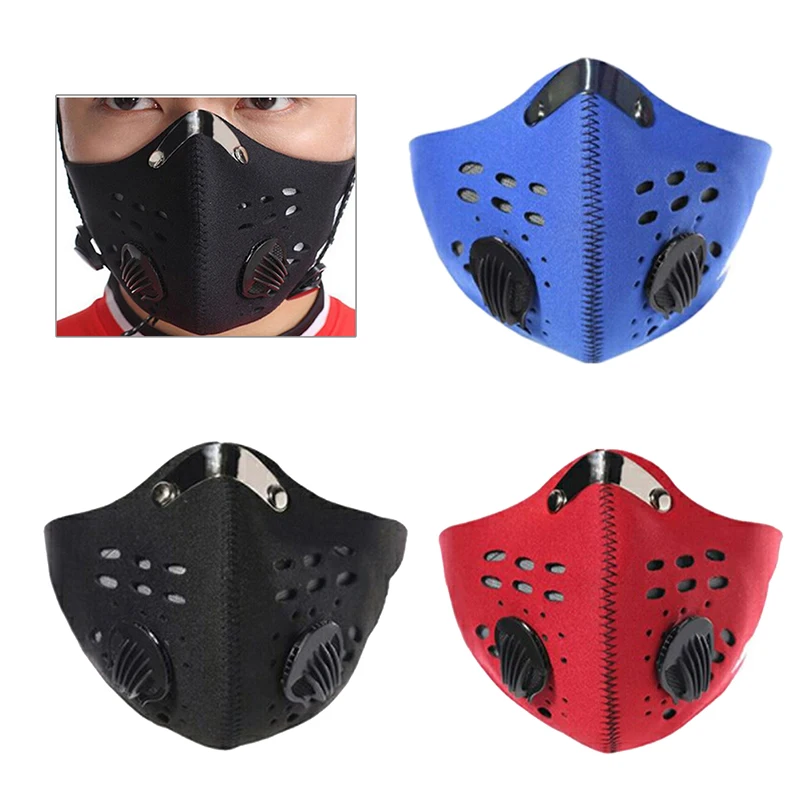 

Cotton PM2.5 Anti Haze Mask Breath Valve Anti-dust Mouth Mask Activated Carbon Filter Respirator Mouth-muffle Black Mask Face