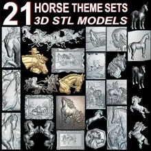 Cheap 21pcs The Horse Theme 3d model STL relief for cnc STL format horse Relief Model STL Router  Engraver ArtCam Cheap 21pcs The Horse Theme 3d model STL relief for cnc STL format horse Relief Model STL Router  Engraver ArtCam