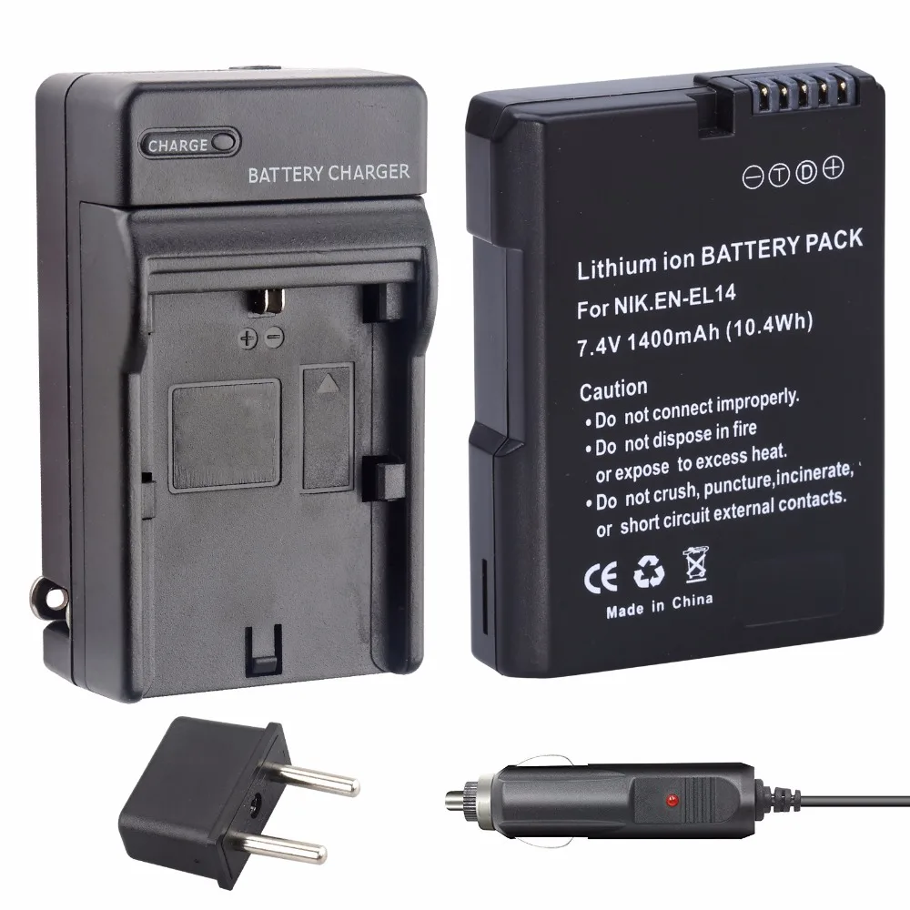 

EN-EL14 EN EL14 ENEL14 digital camera Battery batterie AKKU &Charger for Nikon D5200 D5100 D3100 D3200 P7100 P7000