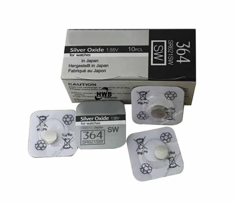 

5X Brand Silver Oxide Watch Battery 364 SR621SW 621 1.55V 100% original Japan