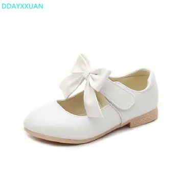 

Kids Princess Shoes 2018 New Toddler Spring PU Leather Bowknow Baby Girls Dance Sneakers Children Single Shoes For Girls EU26~36