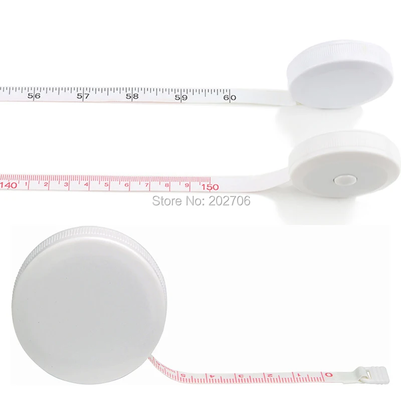 150 см/60 дюймов Круглая форма белый цвет лента для талии лента для измерения тела подарок рекламная лента 50 шт./партия