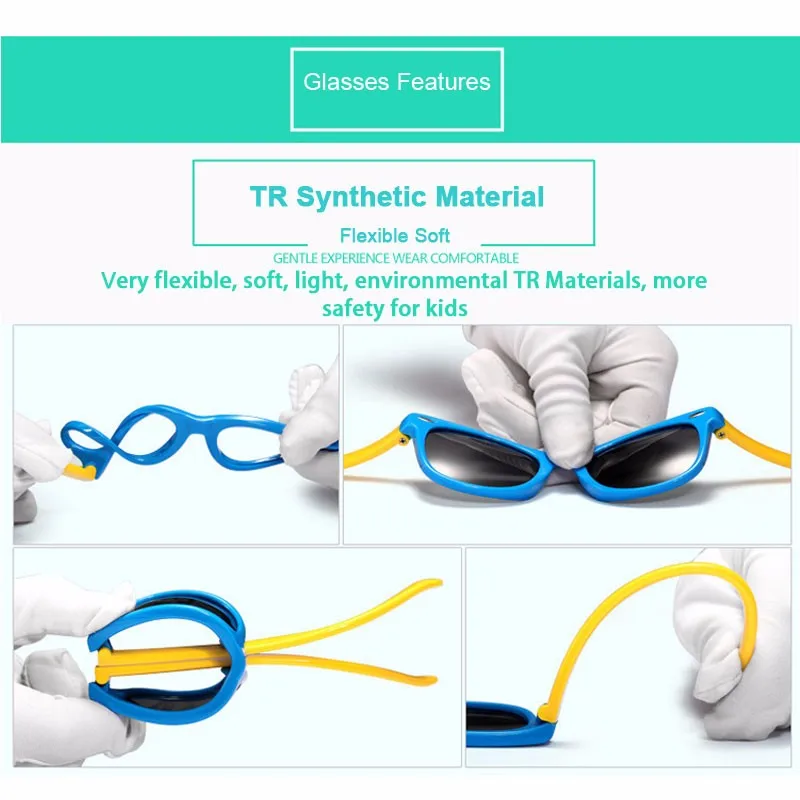 Детские спортивные солнечные очки поляризованные детские очки TR90 Гибкая Экологически чистая безопасная Оправа очков для солнцезащитных очков для мальчиков для девочек