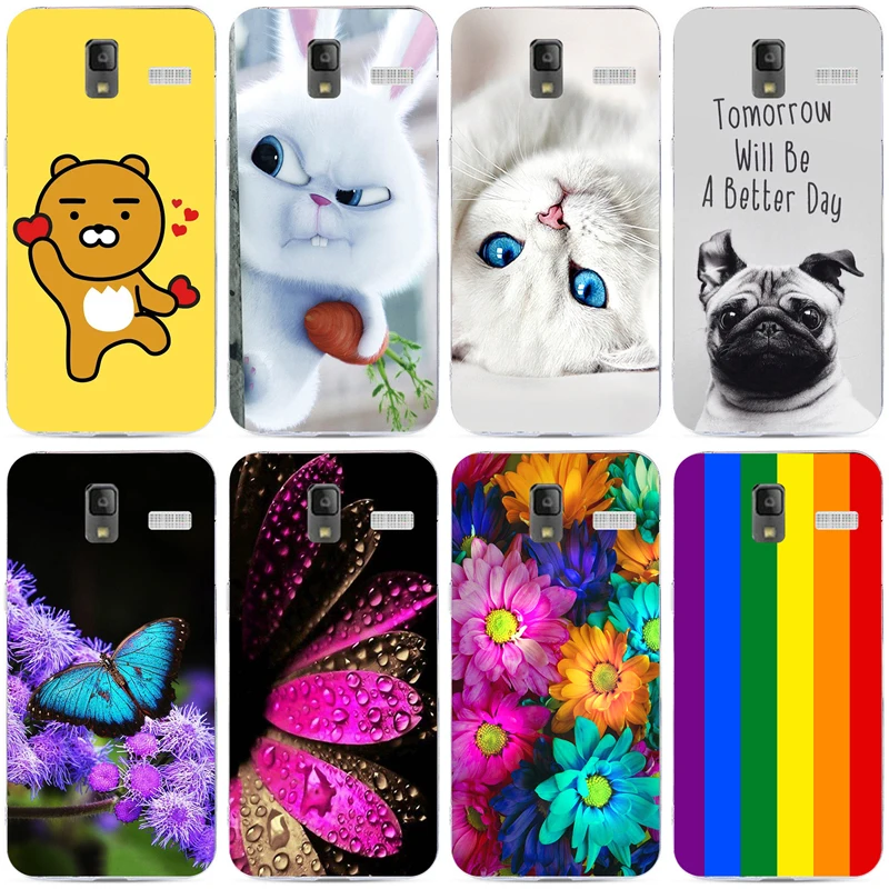 

For Lenovo S580 Case Soft Silicone Back Cover Cases for Lenovo S580 Painting TPU Coque Floral dog Cat Cases Patterned Shell Skin