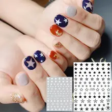 CB серии CB-46 звезды черный, белый, золотой, серебряный буквы стикеры 3D на ногти nail Art Наклейка шаблон diy Инструменты для ногтей украшения
