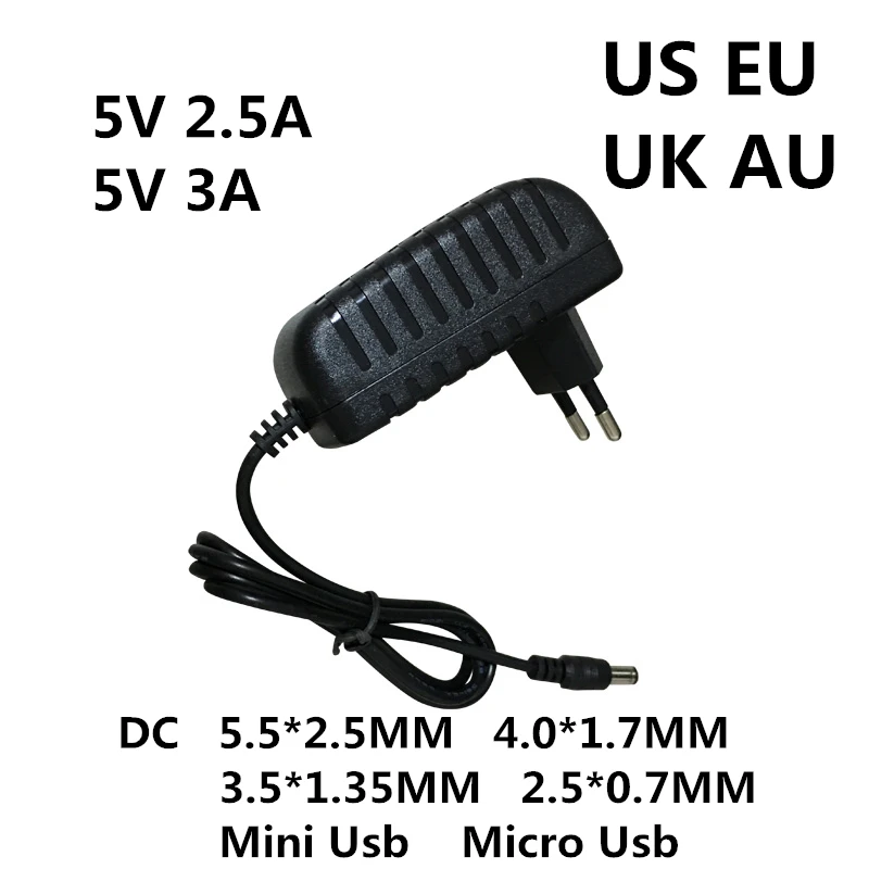DC 5V 0.5A 0.8A 1A 2A 2.5A 3A AC 100-240V Converter power Adapter 5 V Volt 1000MA Switch Power Supply Charger Mini Micro Usb-2