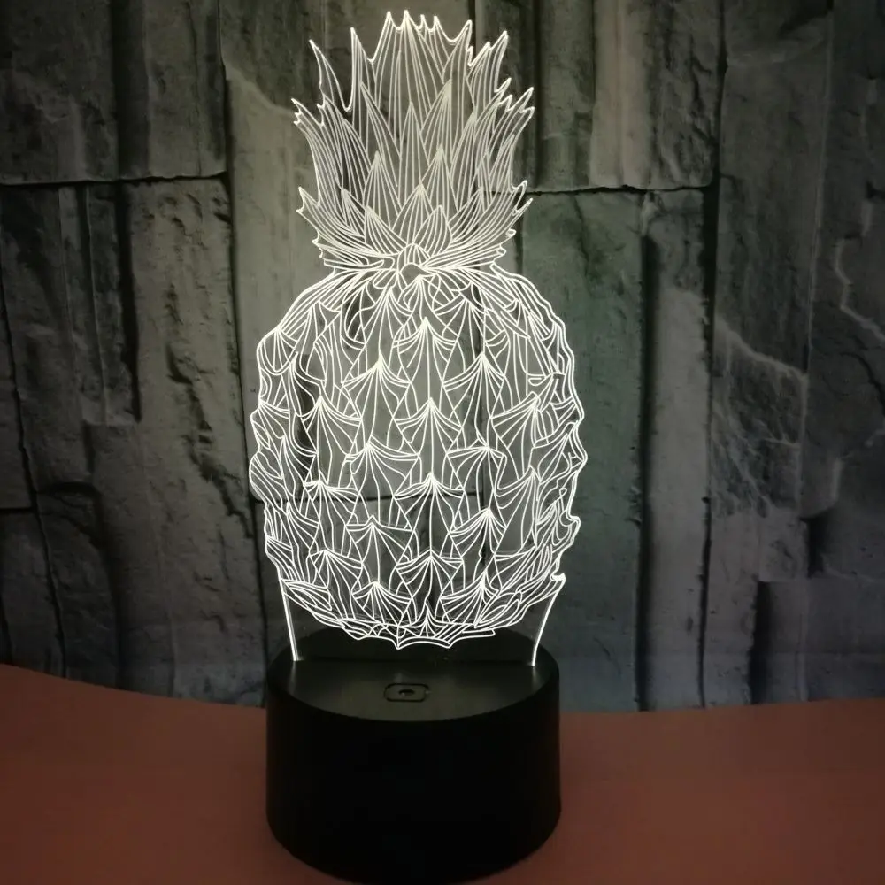 СВЕТОДИОДНЫЙ ночник в виде ананаса акриловая настольная лампа 3D с дистанционным