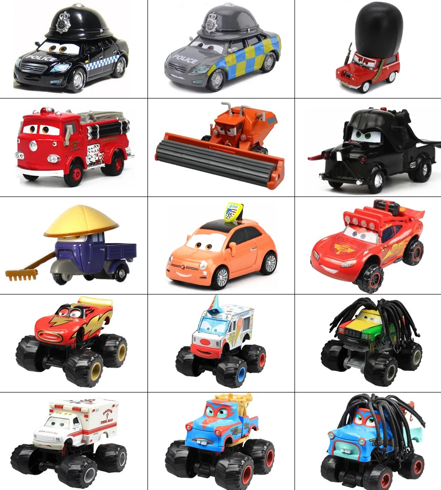 No.136-162 Disney Pixar Cars 3 2 1 METAL Diecast cars 1:55 Rare car collection toys for Children boys Royal Police Truck Mater