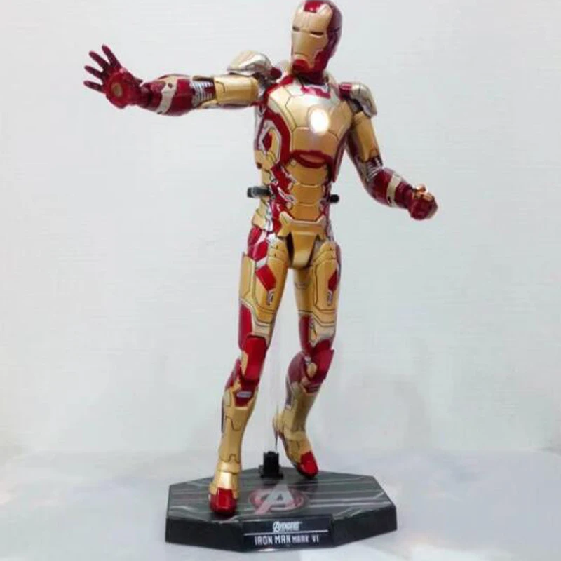 LED Light HC Iron Man Mark MK 42 RED x GOLD PVC Action Figure Collectible Model Toy with LED Light 28cm (3)