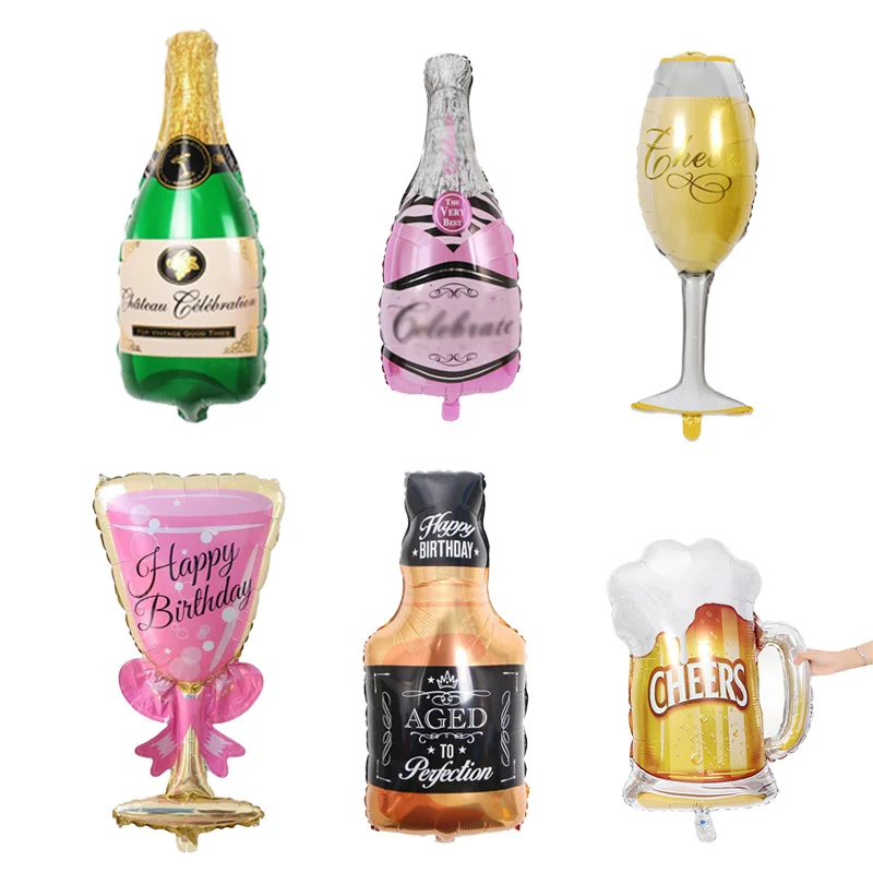 

Large Foil Champagne Cup Beer Balloons Wedding Anniversary Wine Bottle Cup Balloon Valentine's Day Birthday Party Festival Decor