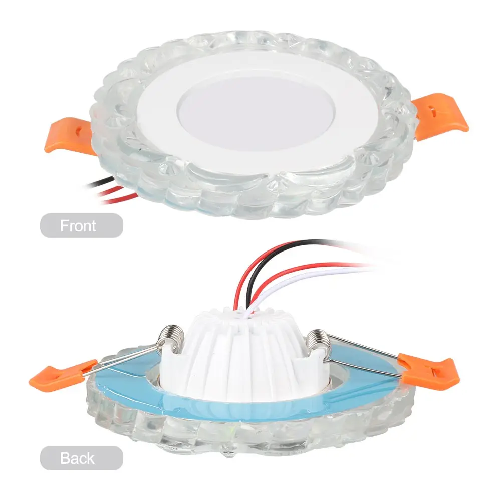 Современный светодиодный встраиваемый потолочный светильник с кристаллами 5 Вт, круговой мини-светильник 85-220 В, светильник с 3 режимами для коридора, кухни