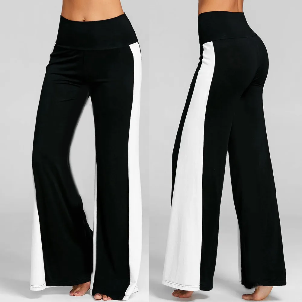 Sleeper#401 новые модные женские цветные широкие брюки с высокой талией свободный низ повседневные брюки