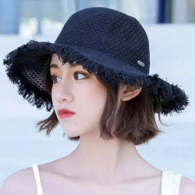 Лидер продаж, летние женские кепки для отдыха, пляжные шляпы от солнца, модные цветок для соломенной шляпки, милые, в японском стиле, для девочек - Цвет: 3