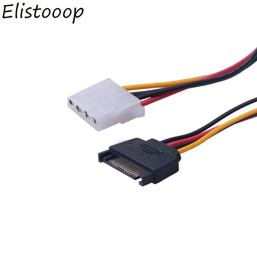 Elistooop 15 контактный SATA штекер к Molex IDE 4 Женский адаптер Удлинительный кабель