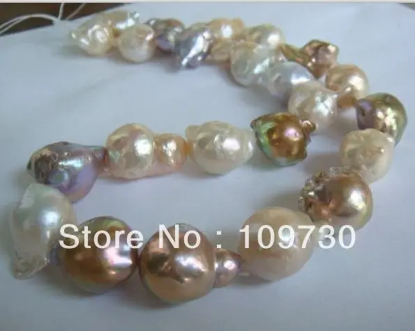 

Jewelry 001731 HUGE 15-18MM AUSTRALIAN SOUTH SEA MULTICOLOR PEARL NECKLACE 18inch 14KGP
