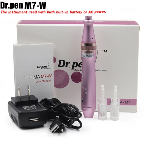 Dr pen M7 Electric Professional Anti-Aging Facail Scar Acne Skin Therapy Best Face Care Beauty Tools Kit - Color: M7-W(Have Gift Box)