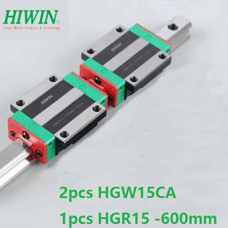 

1pcs 100% original Hiwin linear rail guide HGR15 -L 600mm + 2pcs HGW15CA HGW15CC linear flange block carriage for cnc router