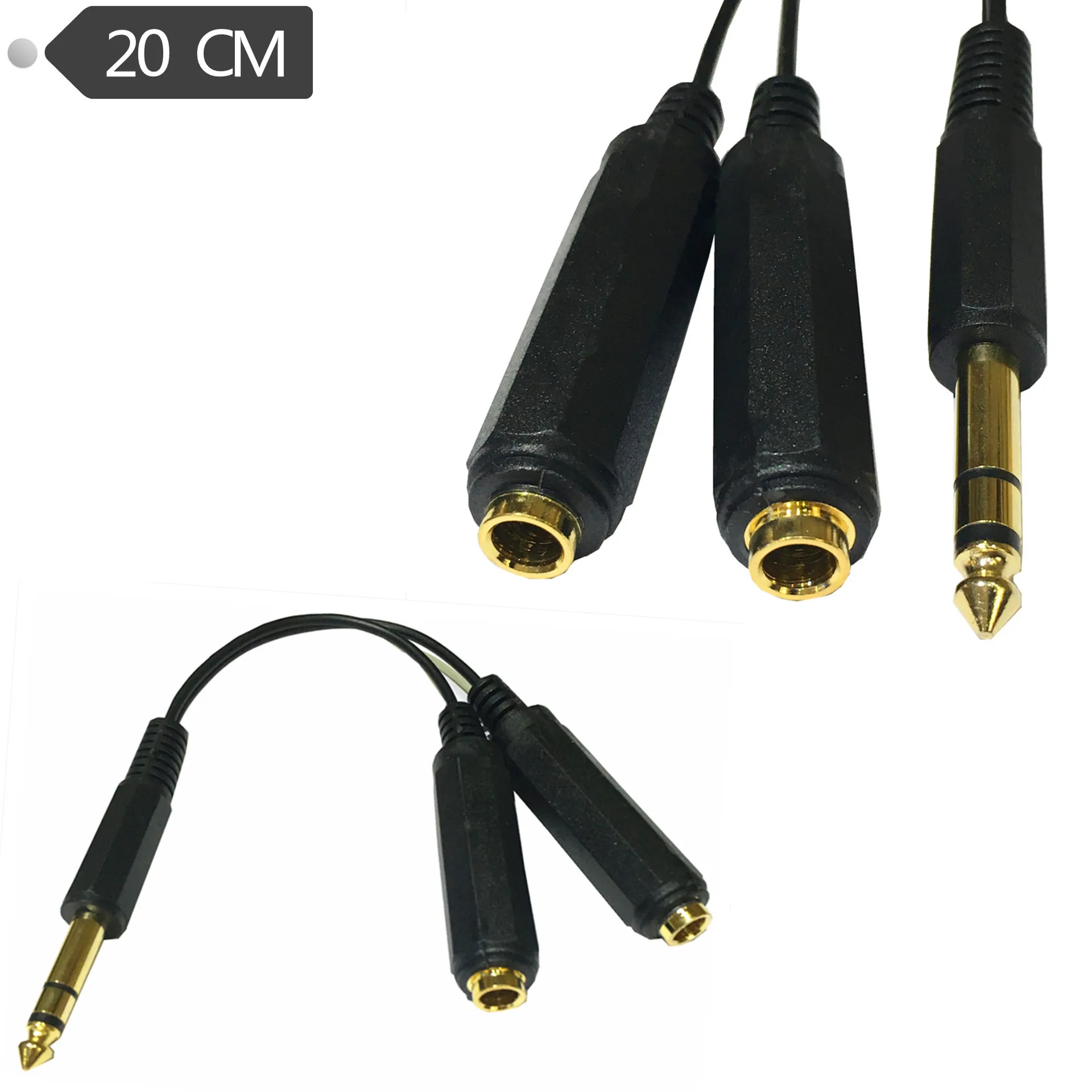 6 35mm 2x1 4 0 2m audio Plug Jack