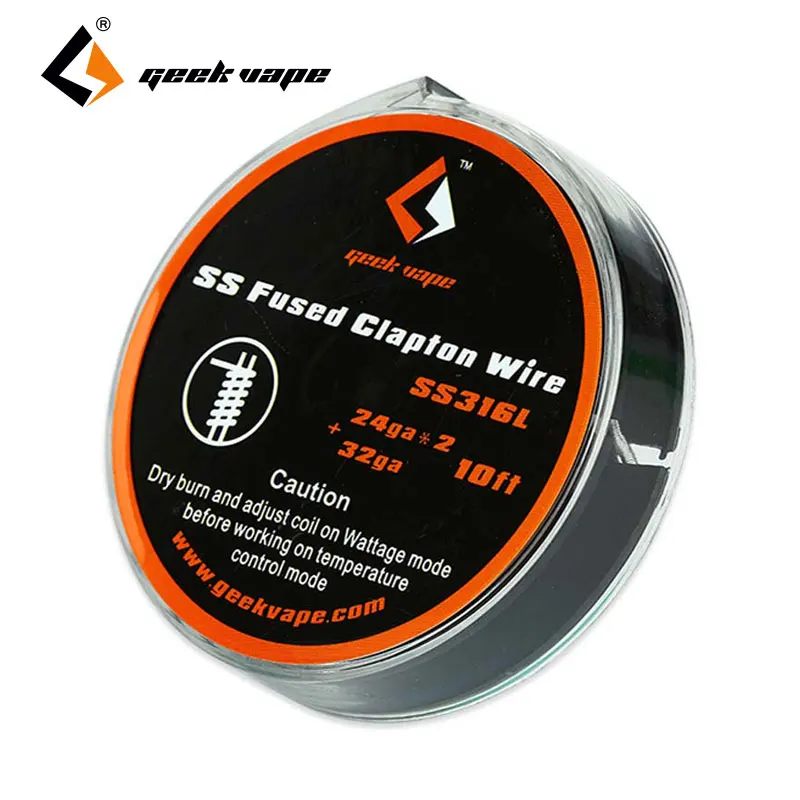 

Orginal 10ft GeekVape SS Fused Clapton Wire 24GAx2+32GA vs SS Fused Clapton TC Wire 26GAx2/Paralleled+30GA GeekVape DIY coils