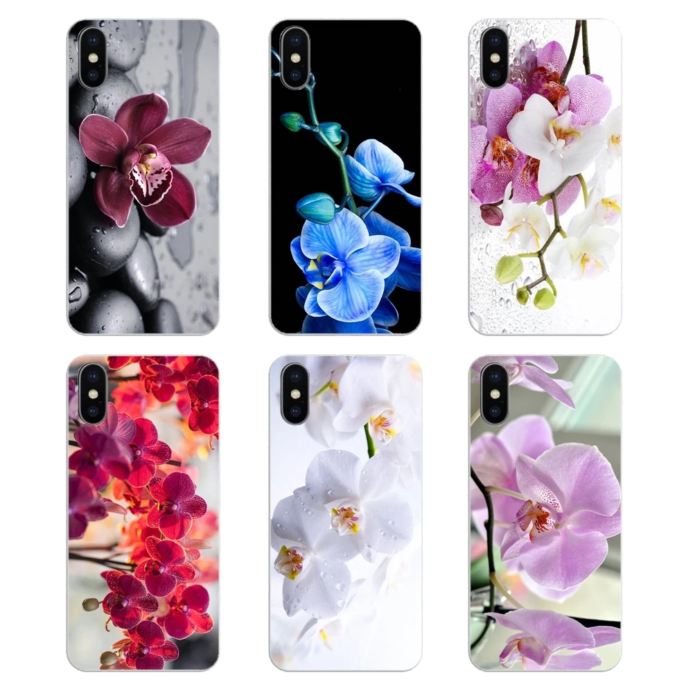 

Silicone Phone Shell Cover For Huawei Honor 8 8C 8X 9 10 7A 7C Mate 10 20 Lite Pro P Smart Plus Orchid Flowers HD Wallpaper
