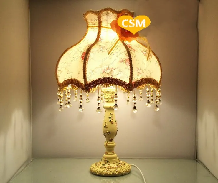 Korean style lace fabric table lamp idyllic table light desk lamp