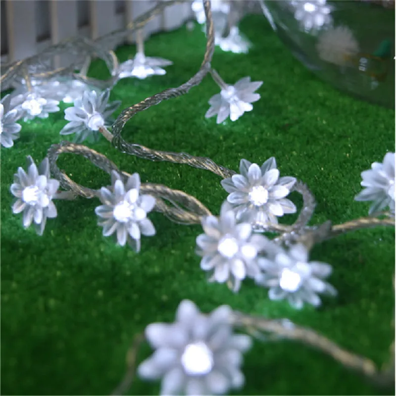 

3M 20LED Lotus Flower lamps 2*AA battery String Fairy light for Indoor Outdoor Wedding/Christmas party/Garland Patio Decoration