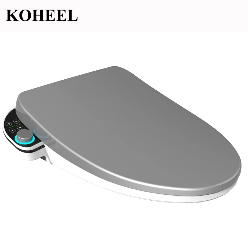 

Silvery Smart Simple Knob Elongated Electric Bidet Toilet Seats Heating Sits Led Light Intelligent Toilet Seat Washlet