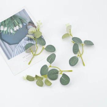 

Artificial flowers christmas decorations for home wedding car diy gifts box wreaths cheap silk roses leaf fake Eucalyptus leaves