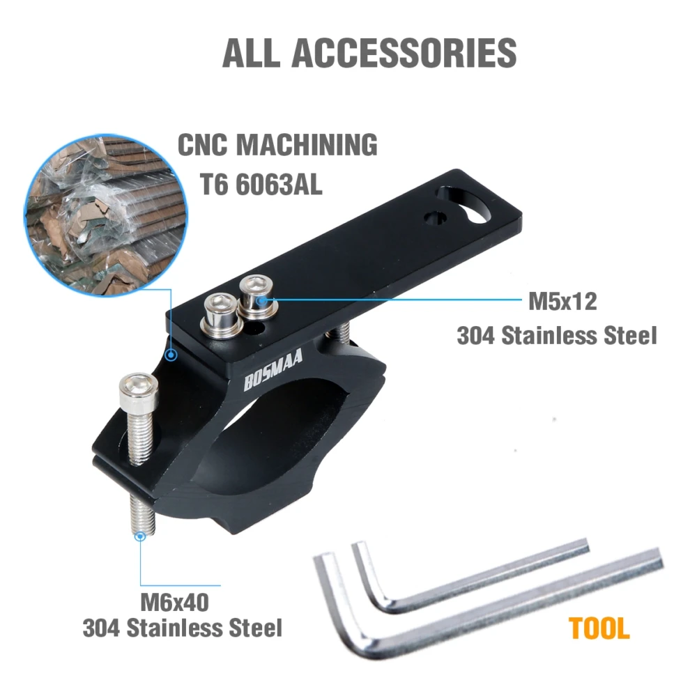 BOSMAA TG29 мотоцикл светодиодный фонарь трубка кронштейн вилки для кафе, Рейсер, чоппер мотоцикл охотничий зажим с лампой держатель 22-54 мм