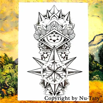 

SHNAPIGN Mayan totem Temporary Tattoo Body Art Flash Tattoo Stickers 21*15cm Waterproof Car Styling Home Decor Wall Sticker