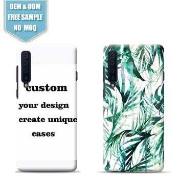 

Cyan-blue Leaves Phone Case Custom Print for Samsung A5 A6 A7 A8 For Samsung Series Full Wrap Printing Cases Drop ship support