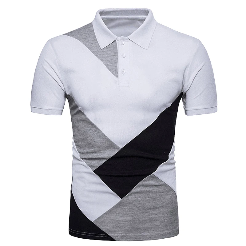 zhaoabao Mens T-Shirt Business Buttons Solid Color Casual Short Sleeve Polo Shirt