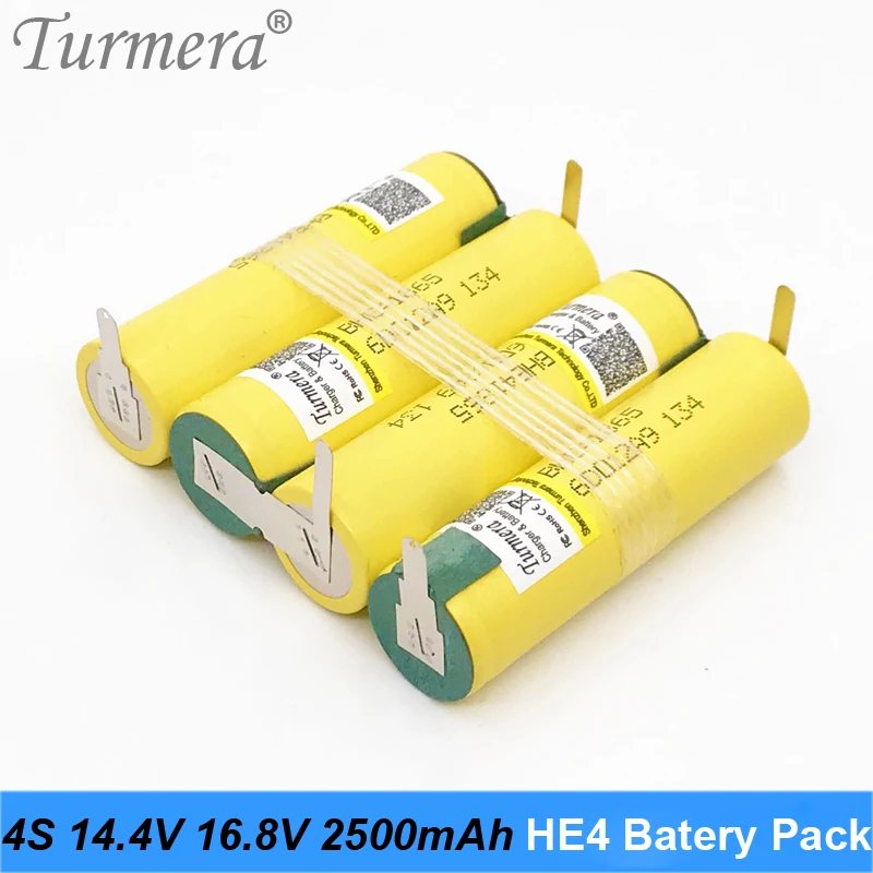 3S 12,6 V 4S 16,8 V аккумулятор 18650 HE4 2500mah 20A разрядный ток для шуруповерта батареи(по индивидуальному заказу