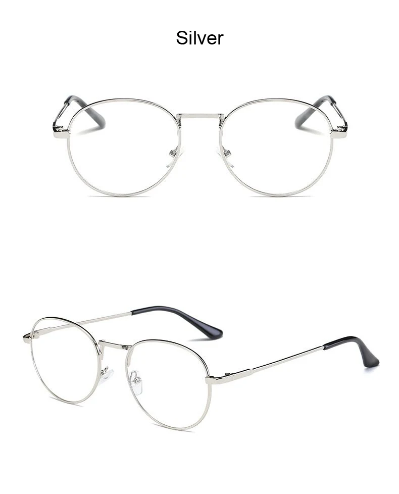 Винтажные прозрачные женские очки, металлическая полная оправа, оптические круглые линзы, очки для женщин и мужчин, прозрачные простые женские очки для чтения