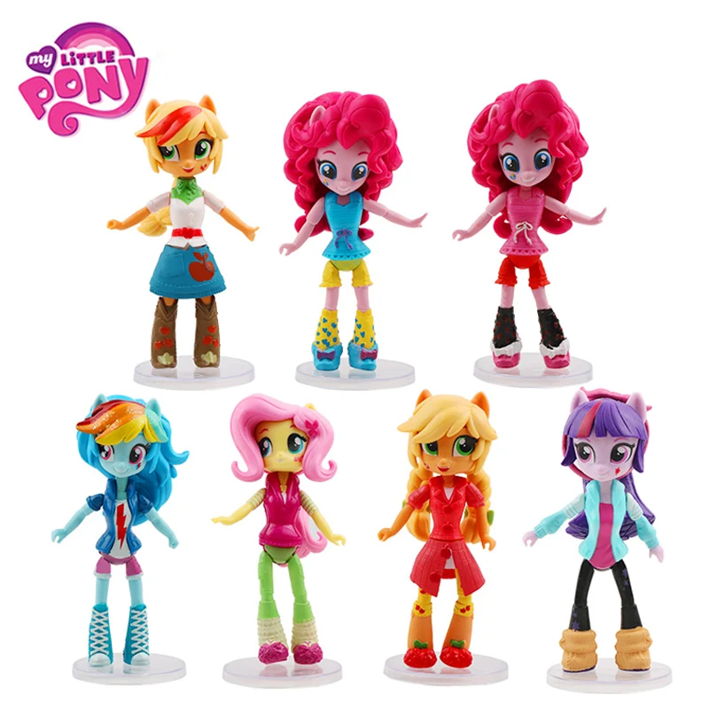 7pcs/Set 14cm My Little Pony Toys Rainbow Dash Pinkie Pie Rarity PVC Action Figures Set Collectible Model  Dolls For Kids Gifts