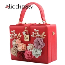 Borse di lusso Borse Delle Donne Del Progettista di Spalla Del Diamante Borsa con tracolla Catene Da Sera Flap Borsa Delle Signore Del Fiore Scatola di Blocco Della Borsa Della Frizione(China)