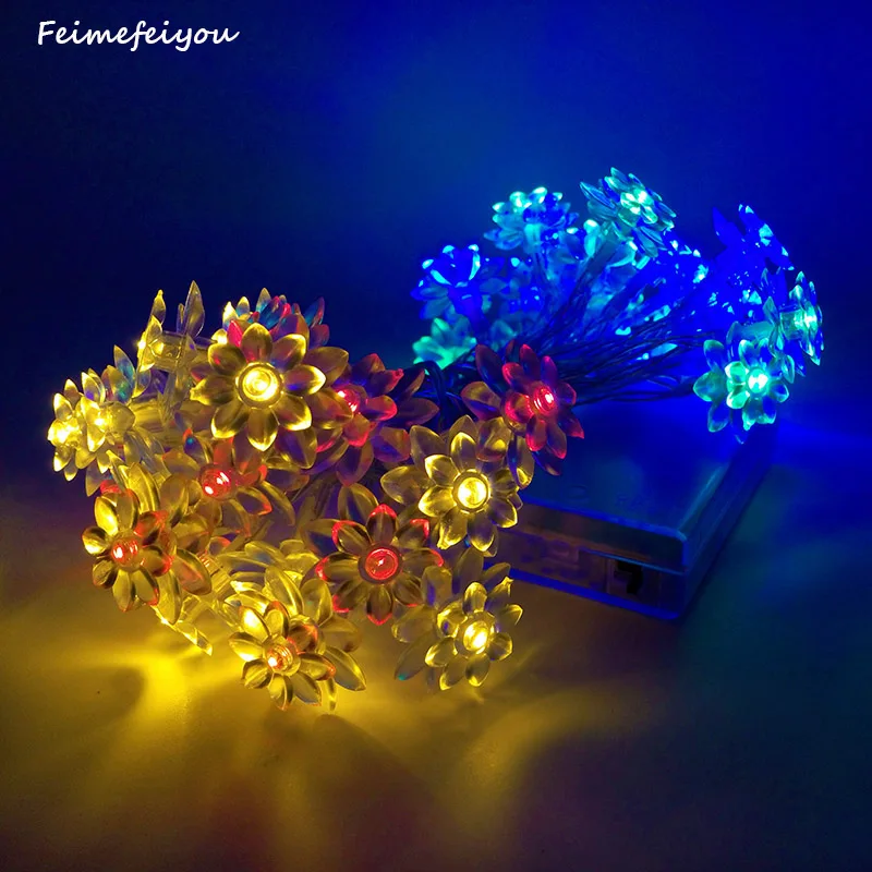Feimefeiyou 20 Led Battery Operated String Flower Lotus Fairy Light Wedding Room Garden Christmas Decor Reg Feimefeiyou 20 Led Battery Operated String Flower Lotus Fairy Light Wedding Room Garden Christmas Decor Reg