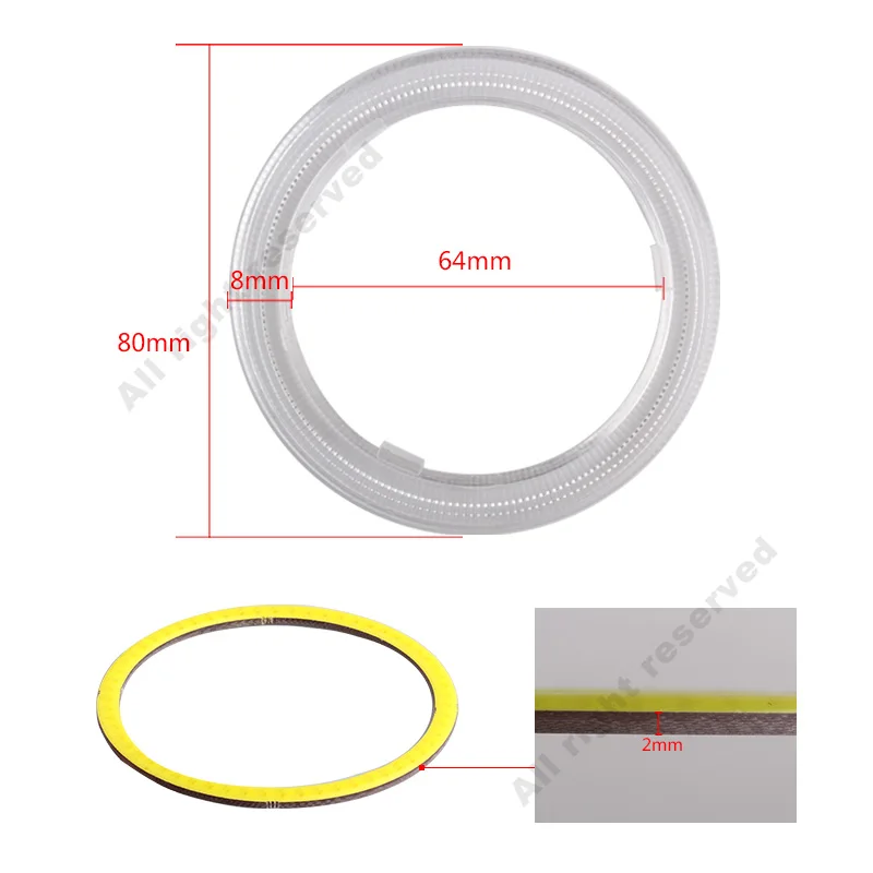 1 пара белый 80 мм COB Автомобильный светодиодный ангельские глазки DRL дневные ходовые фары Halo Кольцо дальнего света авто реветь с крышкой 63 чипы 12 В