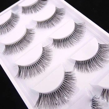 

5Pairs/Set Natural Black Long False Eyelashes Sparse Cross Fake Eye Lashes Extensions Makeup Tools High Quality Hot Sale