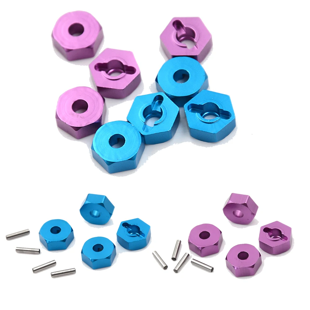

4pcs 12MM Aluminum Wheel Hex Nut With Pins Drive Hubs 4P HSP 102042 1/10 Upgrade Parts For 4WD RC Car Himoto