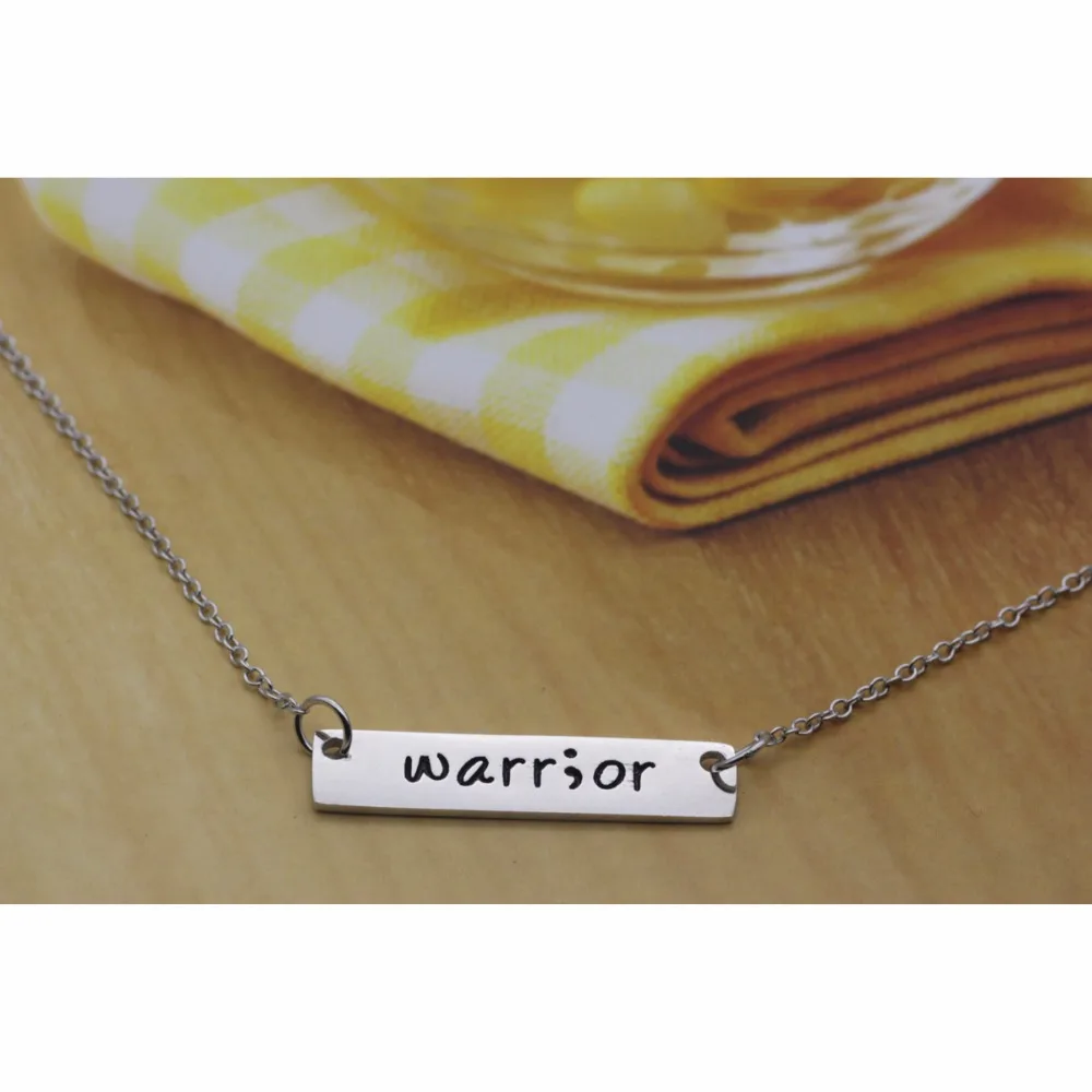 

Hotsale Warrior Necklace Jewelry 925 sterling silver Jewelry Inspirational Awareness Jewelry Survivor YLQ509