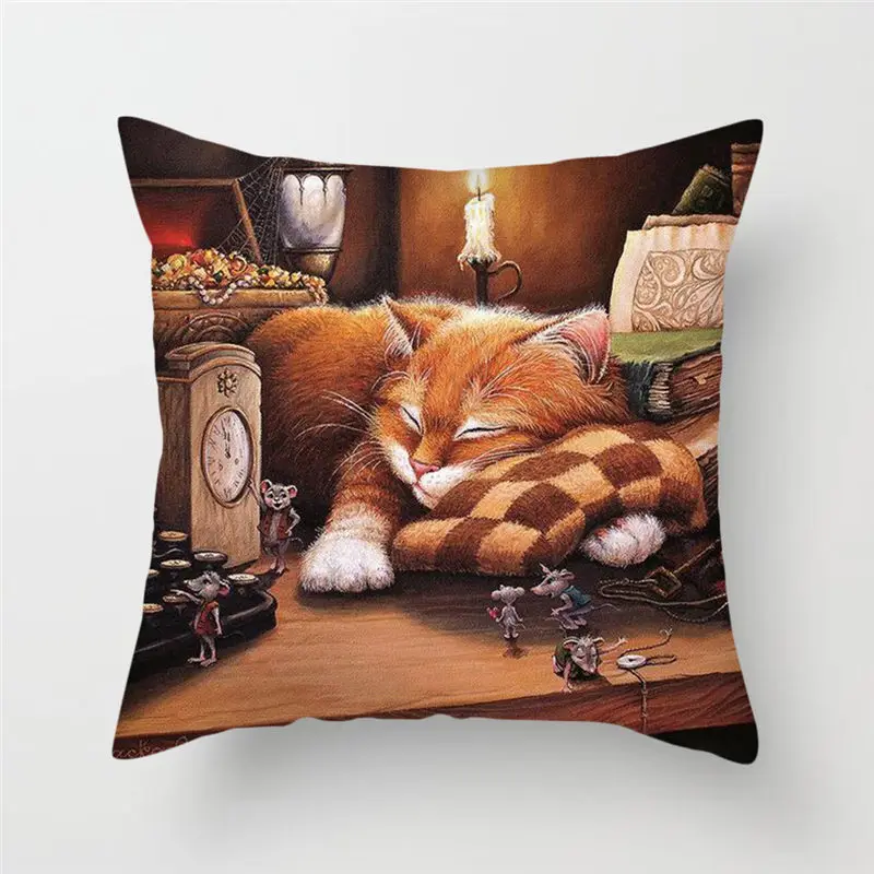 Fuwatacchi наволочки для подушек для домашних животных, кошек, собак, наволочки для подушек, игры с подсолнухом, маком, кошечкой, наволочки для дивана, Декор - Цвет: PC06203
