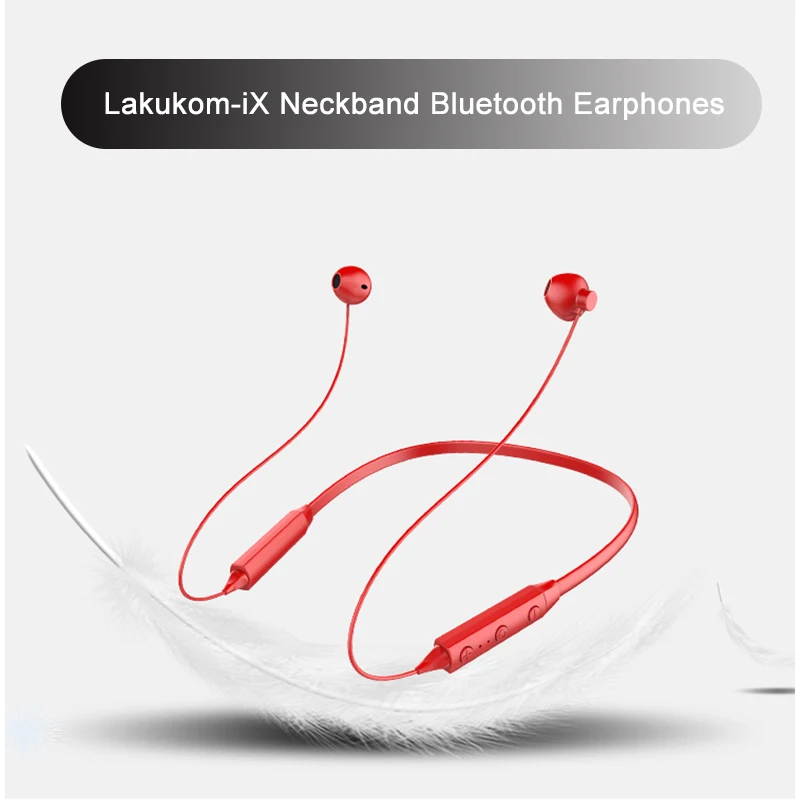 Lakukom Bluetooth наушники V4.2 Шейная повязка в ухо hi-fi-стереозвук iX спортивные мужские и