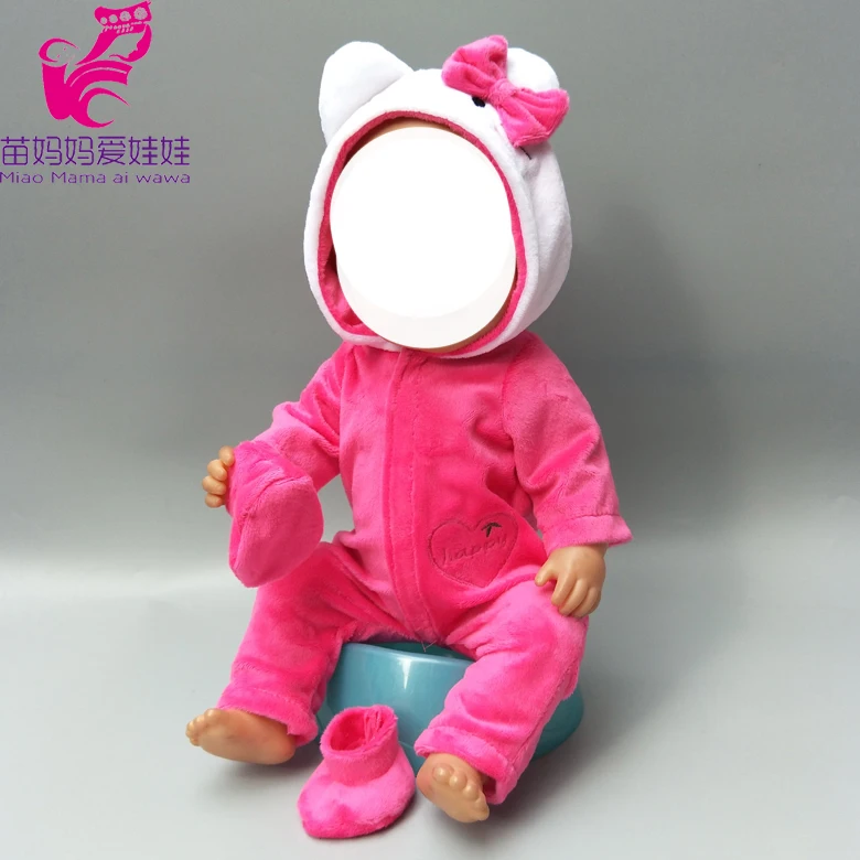 

dolls coat for 43cm Baby dolls cute hoodie clothes for 17 inch baby doll fur clothes doll winter jacket pants dropshipping