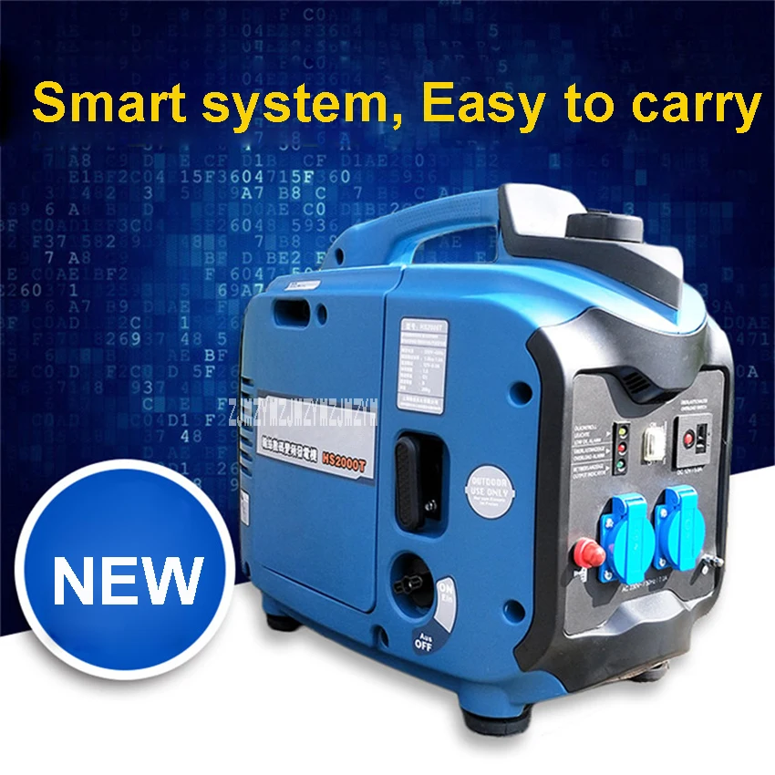HS2000T 2000W Portable Car Gasoline Generator 220V Electric DC Inverter Generator Digital Gasoline Powered Engine Generator 3.2L HS2000T 2000W Portable Car Gasoline Generator 220V Electric DC Inverter Generator Digital Gasoline Powered Engine Generator 3.2L